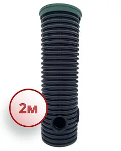 Дренажный колодец d340 h2000 с зеленой крышкой (отводы 200 мм) 1